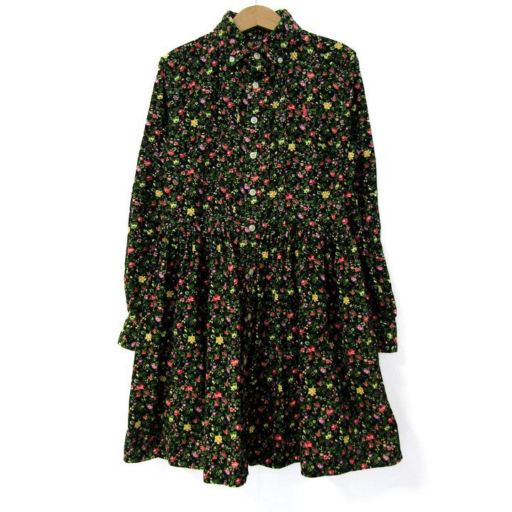 【極美品】　ポロラルフローレン　シャツワンピース 150cm 花柄　長袖 ポロラルフローレン シャツワンピース トップス 長袖 花柄 キッズ