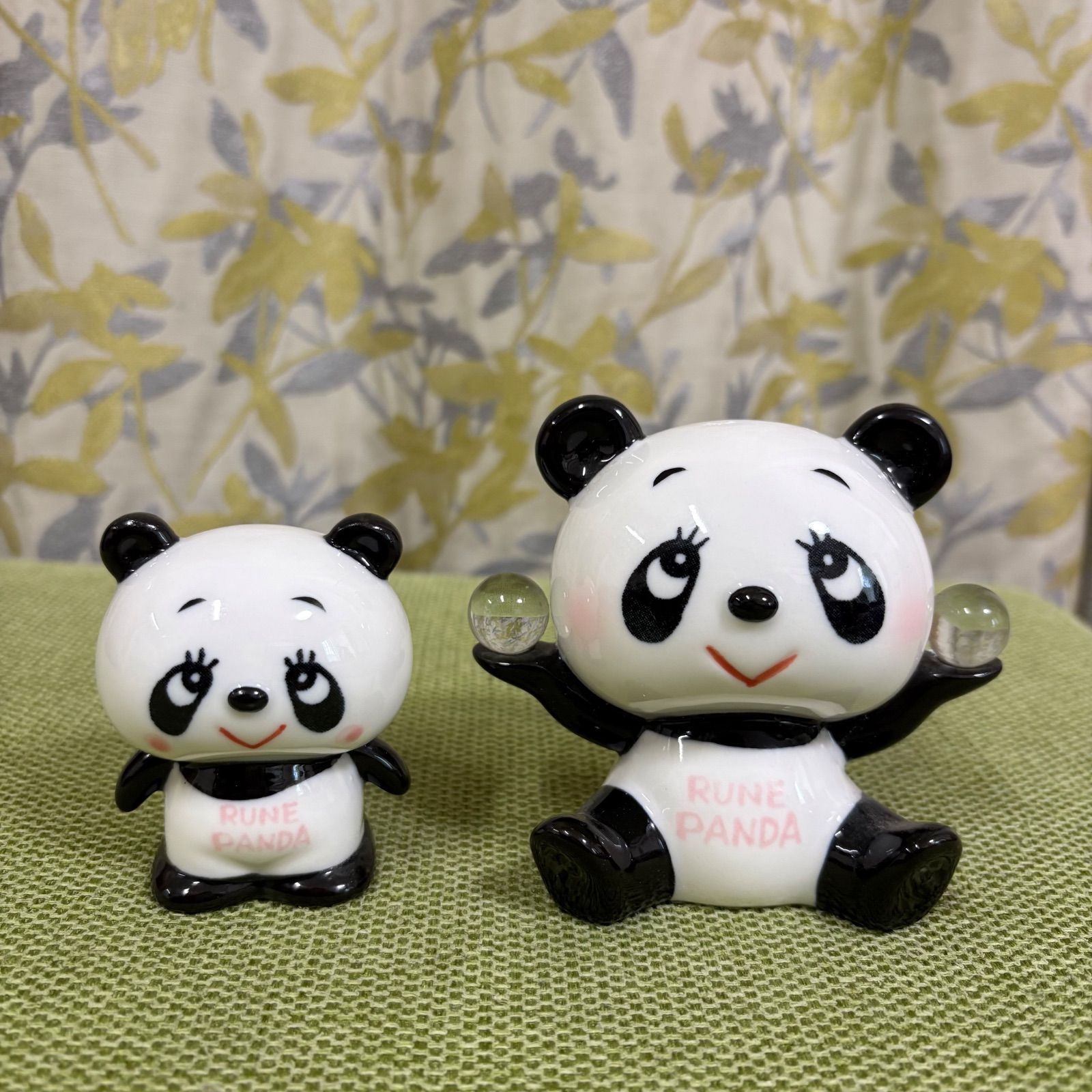 内藤ルネ　ルネパンダ　置物　貯金箱　陶器　2個セット