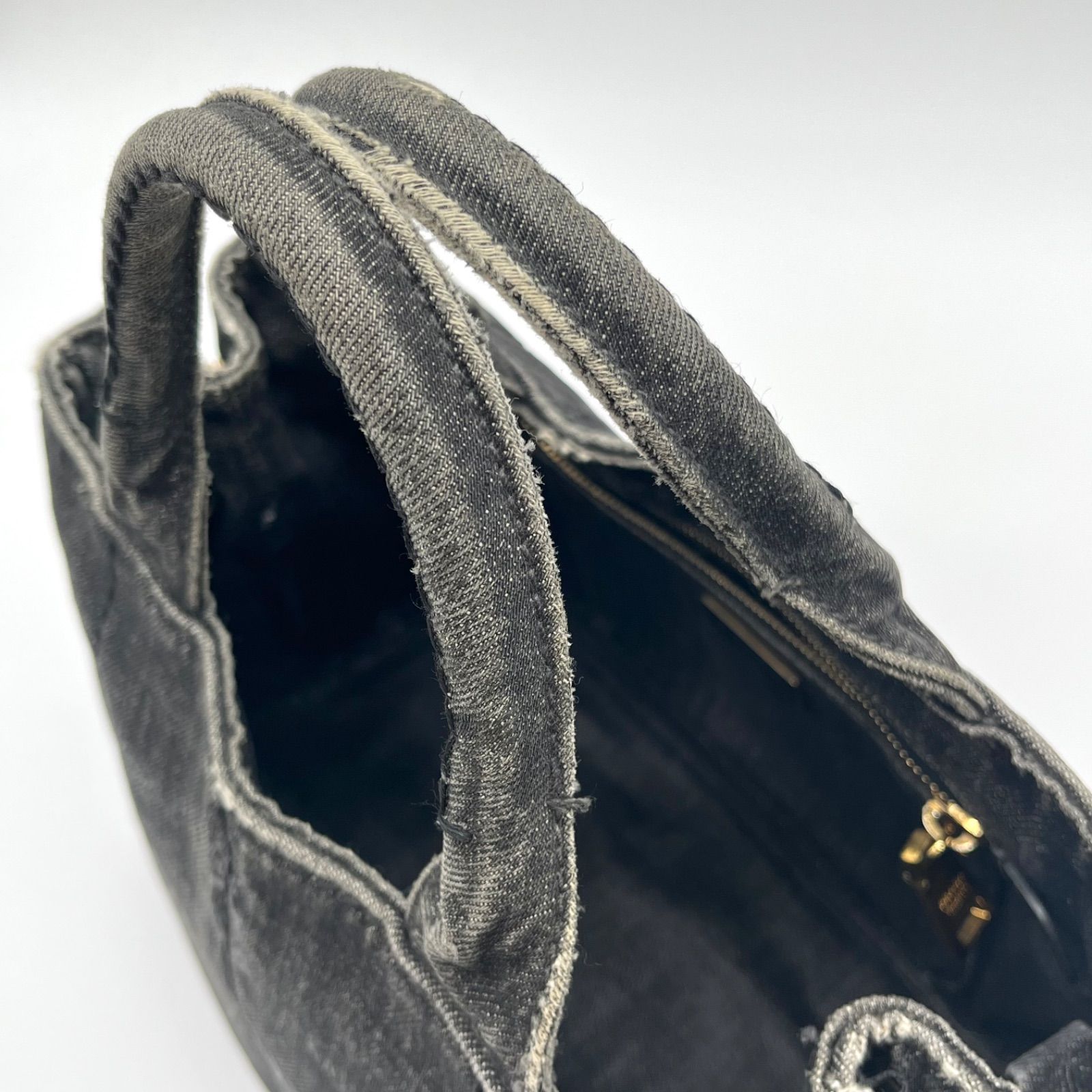 PRADA プラダ カナパ Mサイズ デニム トートバッグ ハンドバッグ