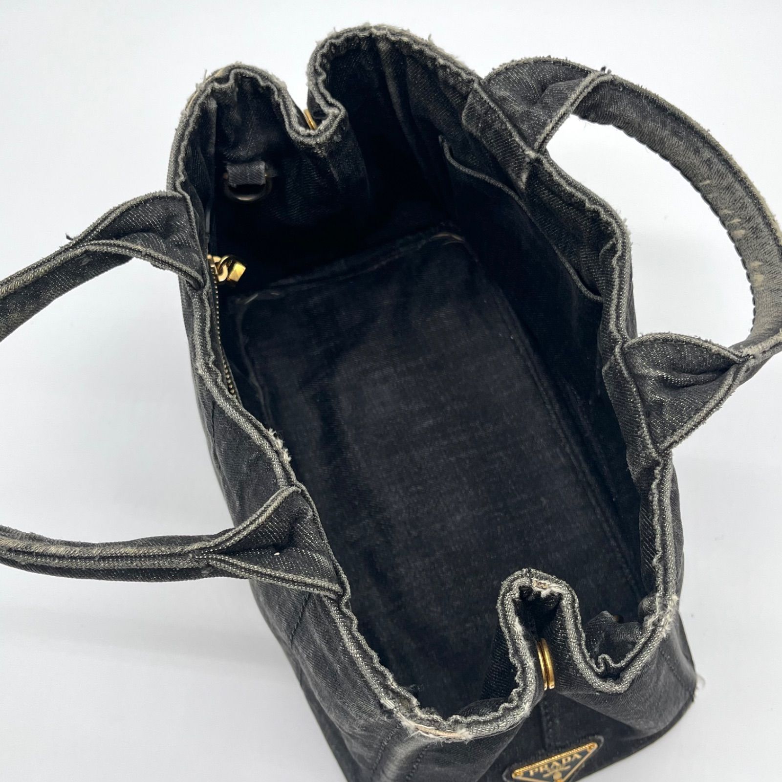 PRADA プラダ カナパ Mサイズ デニム トートバッグ ハンドバッグ