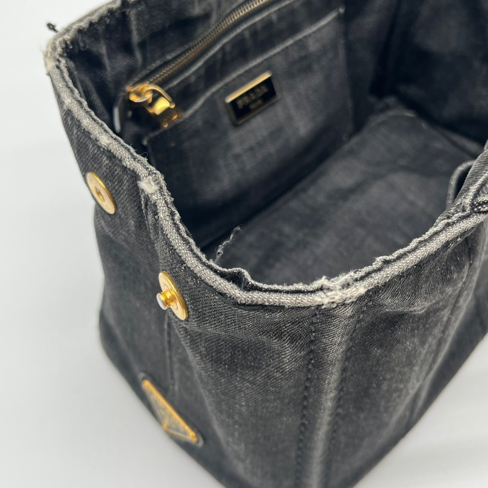 PRADA プラダ カナパ Mサイズ デニム トートバッグ ハンドバッグ