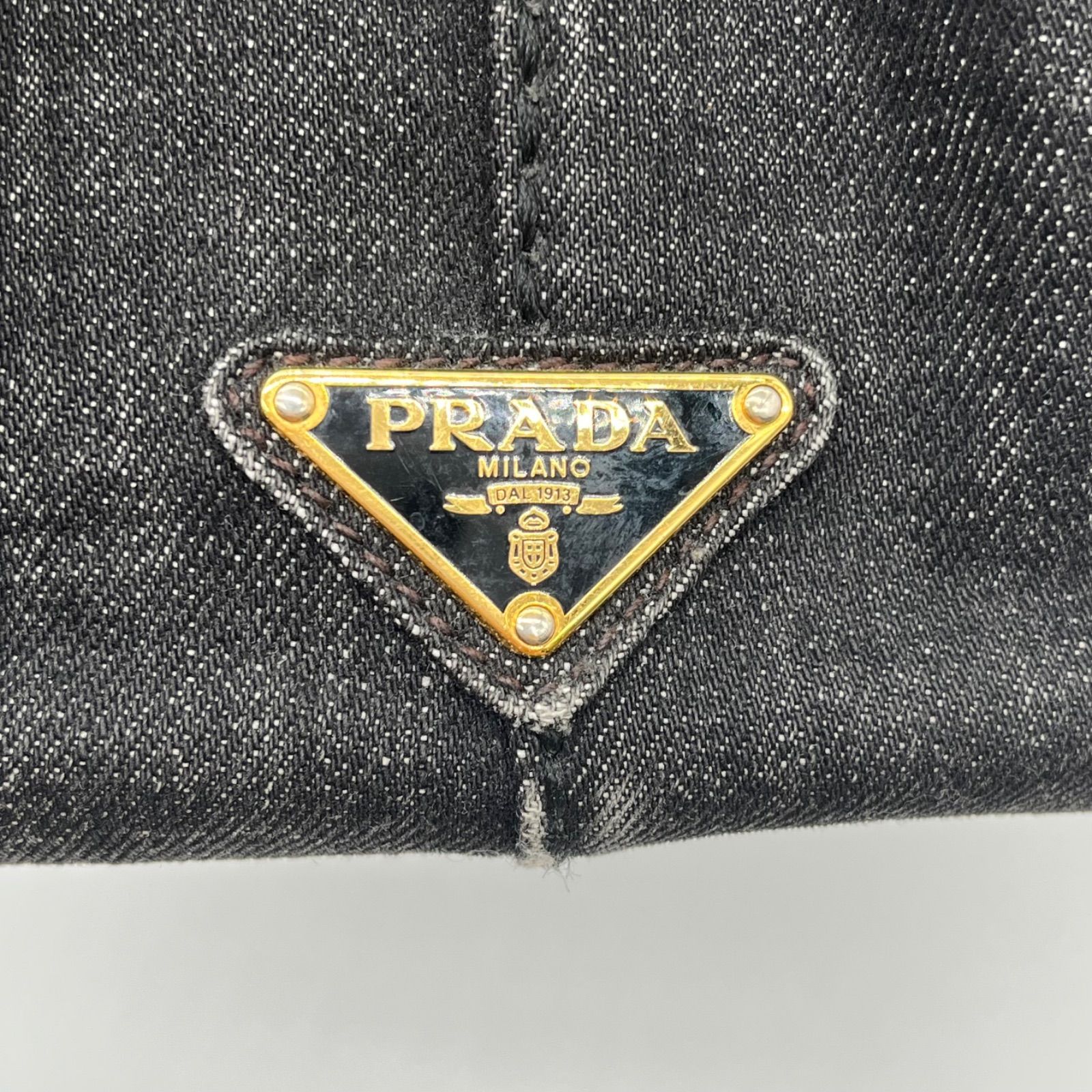 PRADA プラダ カナパ Mサイズ デニム トートバッグ ハンドバッグ
