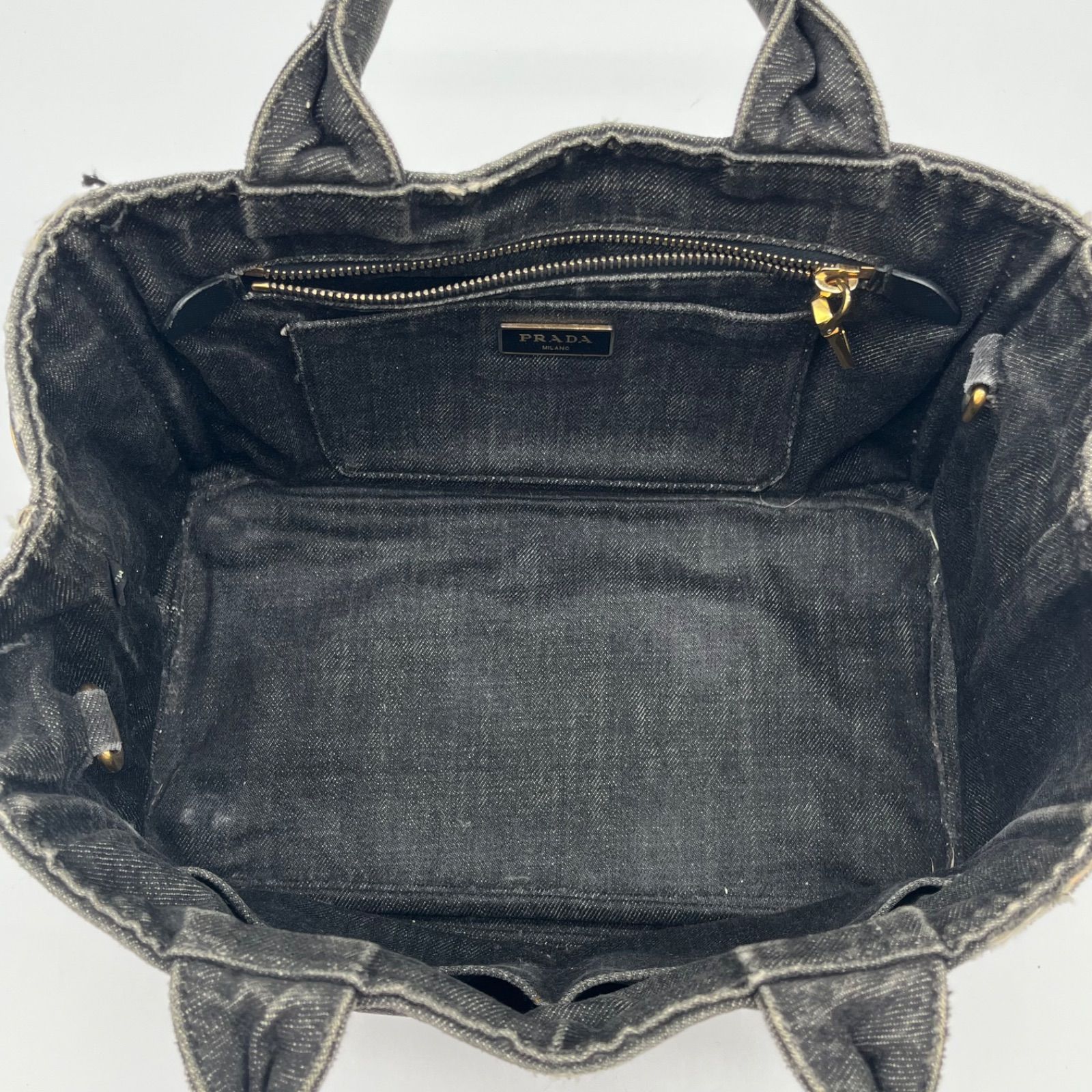 PRADA プラダ カナパ Mサイズ デニム トートバッグ ハンドバッグ