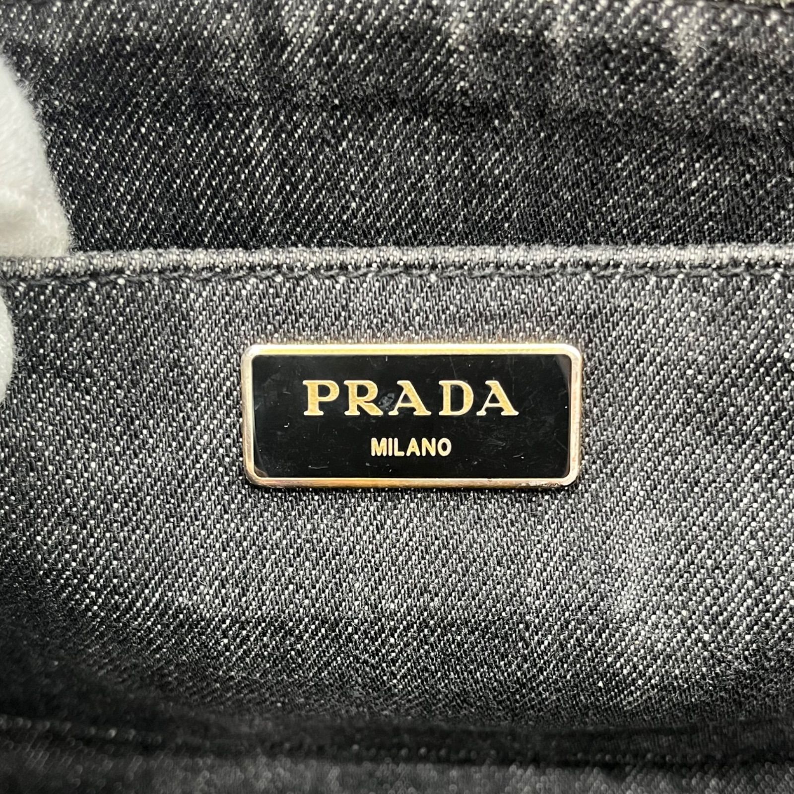 PRADA プラダ カナパ Mサイズ デニム トートバッグ ハンドバッグ 