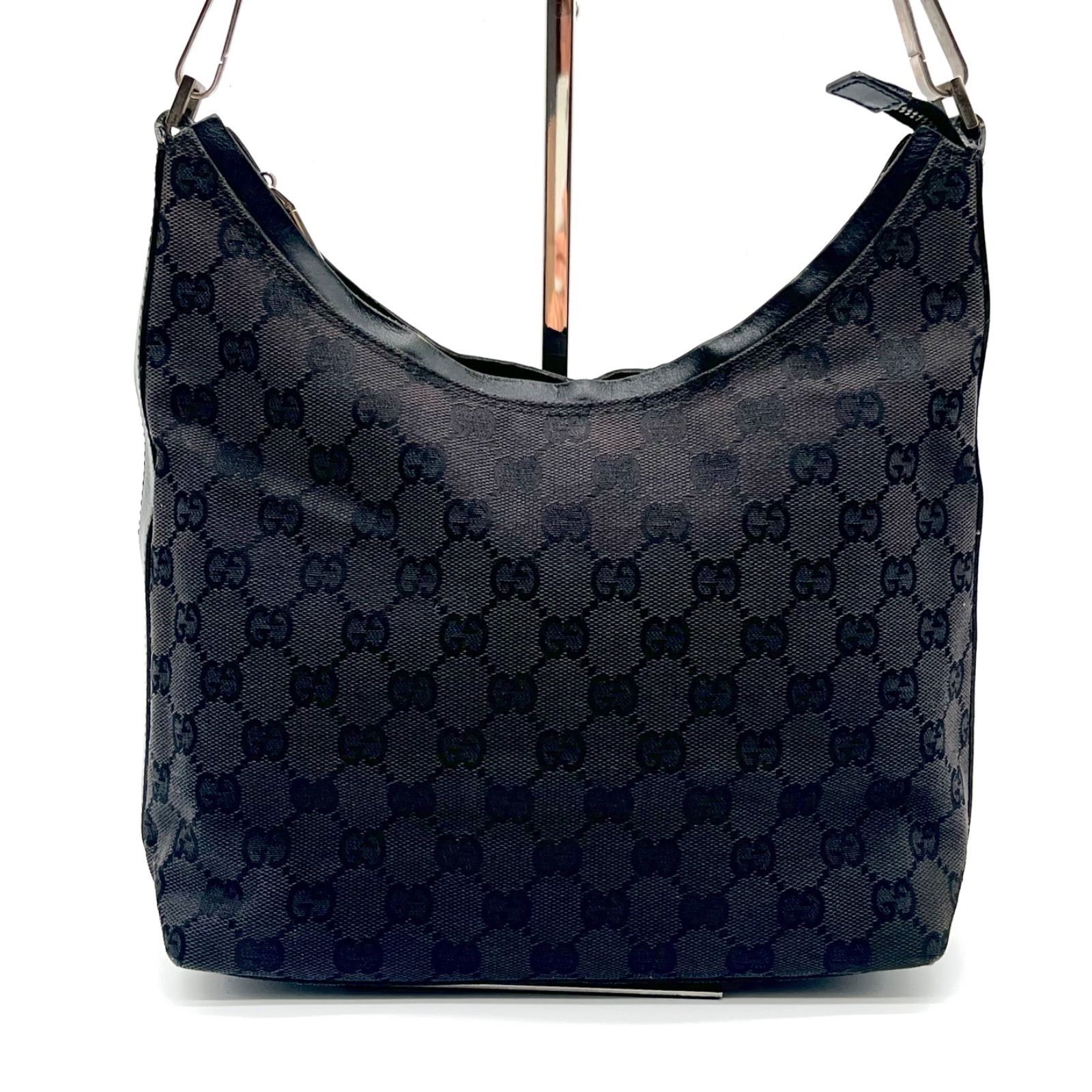 美品◎GUCCI グッチ GGキャンバス ホーボーバッグ ワンショルダー 