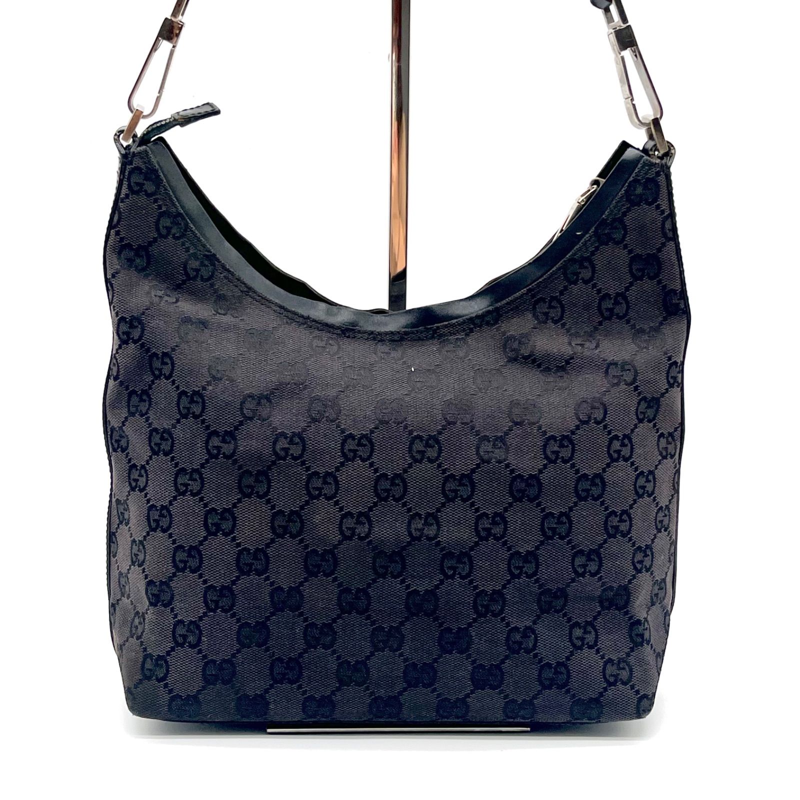 美品◎GUCCI グッチ GGキャンバス ホーボーバッグ ワンショルダー 