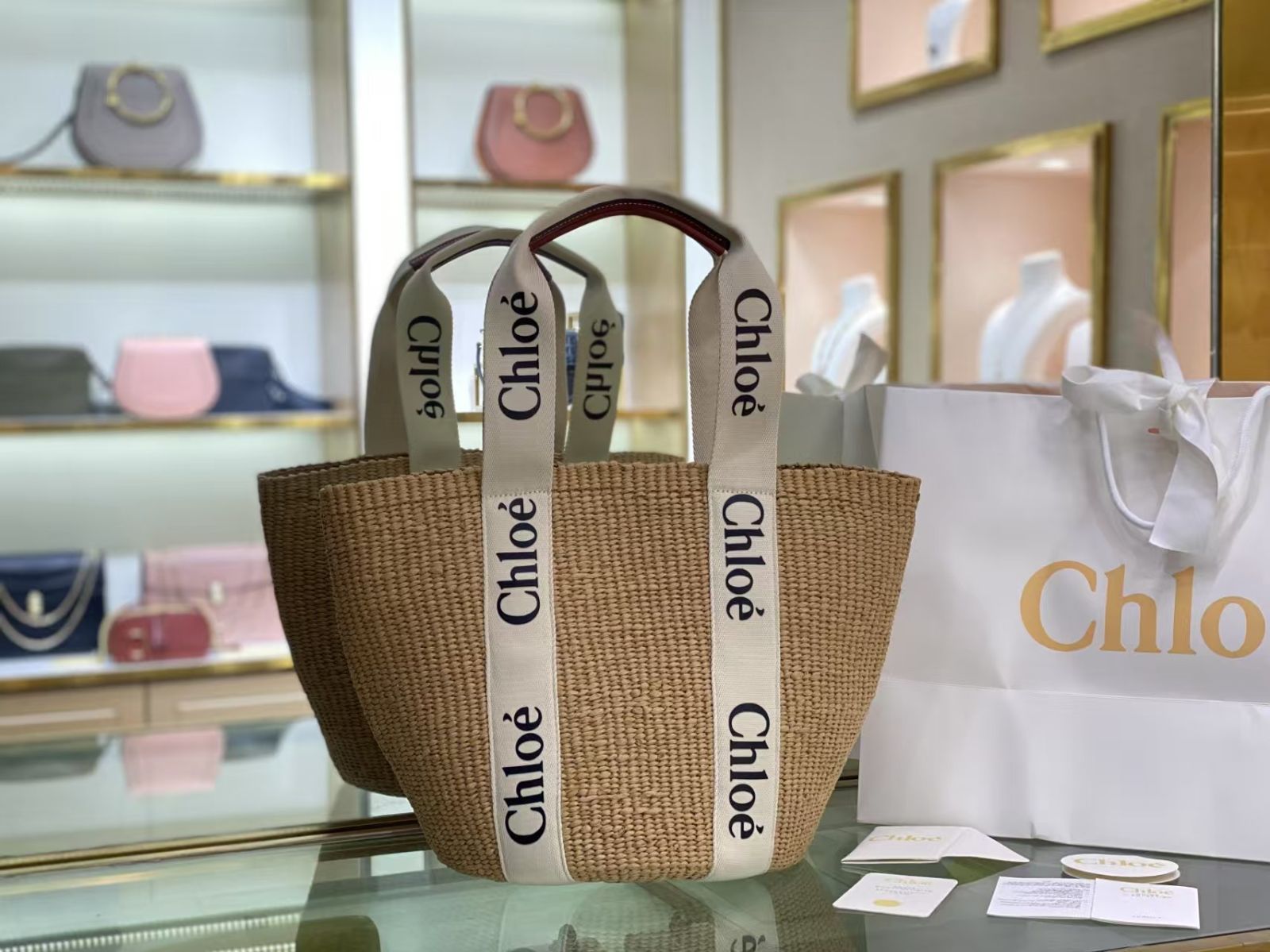 Chloe Large Woody Basket ハンドバッグ