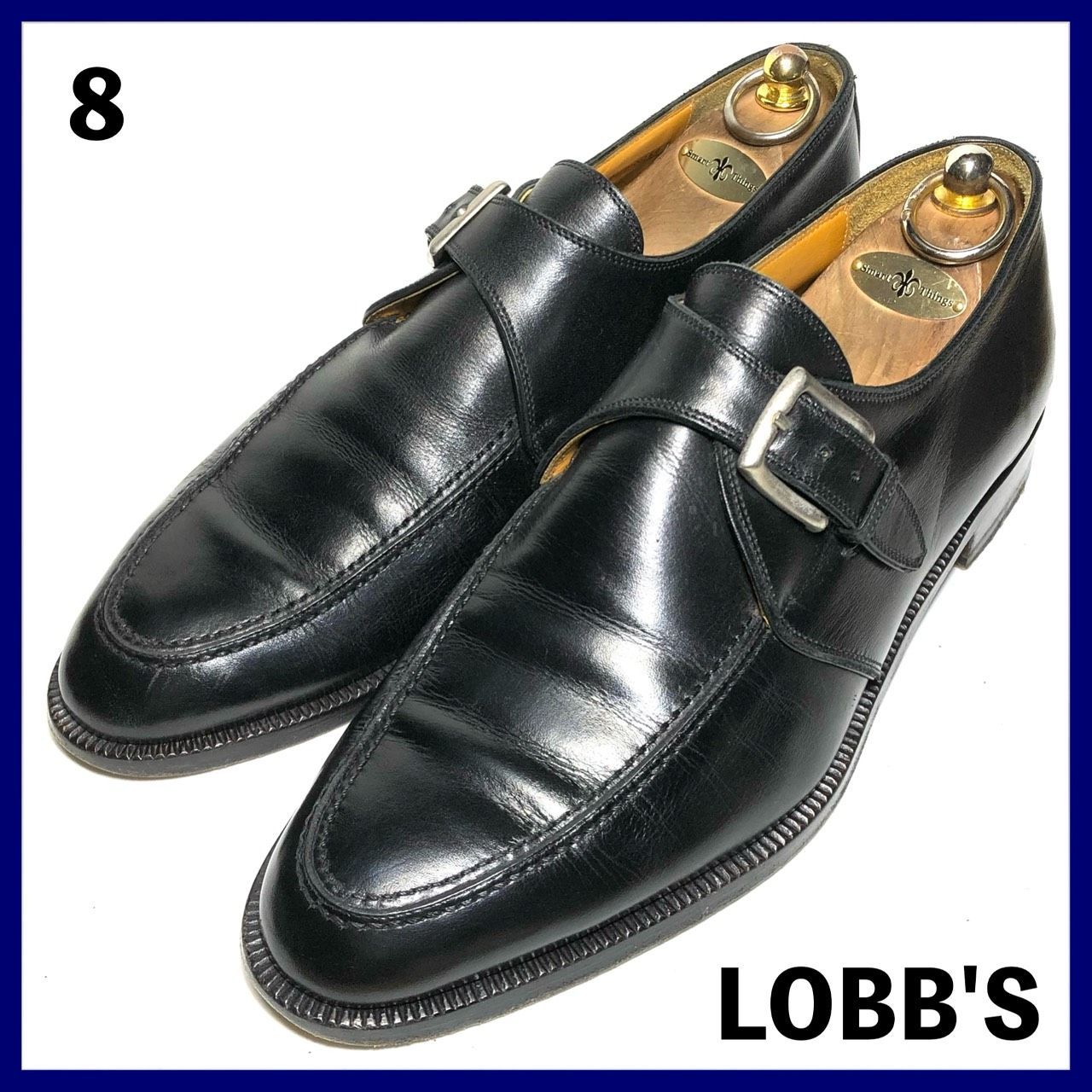 LOBB'S 8 モンクストラップ 黒 ブラック ロブス メンズ ビジネス 革靴 本革 レザーシューズ *管理3426