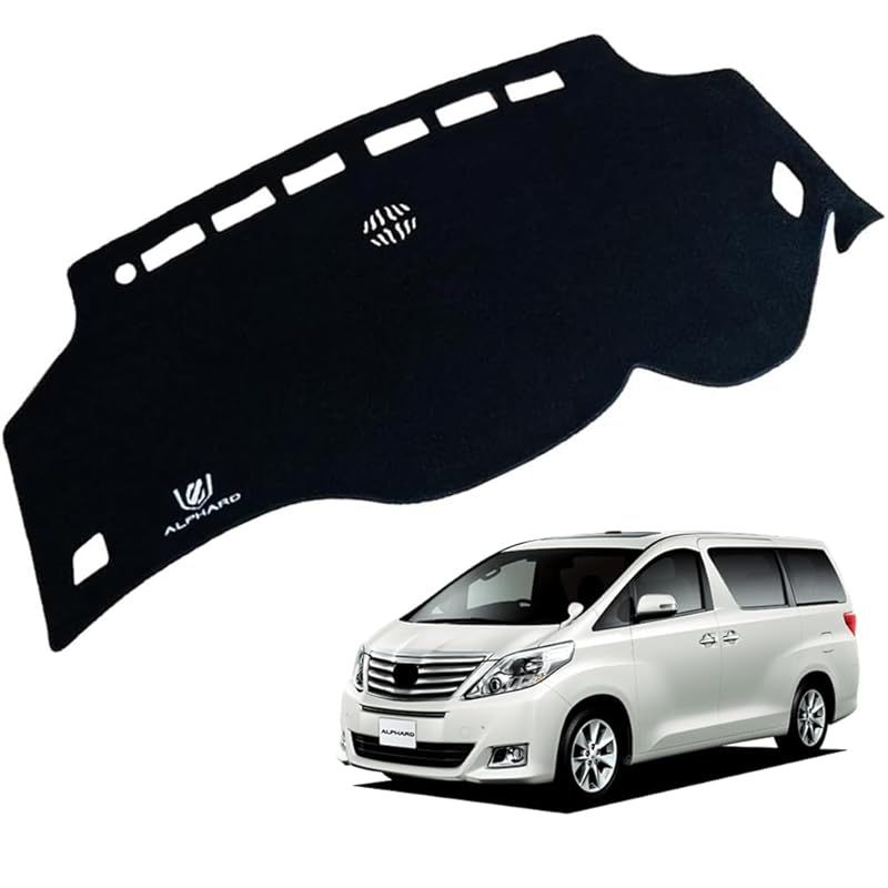 KOKATO 適用トヨタ アルファード 20系 2008年5月～2015年1月 ダッシュボードマット 車輌専用設計 日焼け対策 劣化予防 映り込み対策 擦れ傷防止 マットポリエステル製 ロゴ付き マット内装カスタム アクセサリー 1