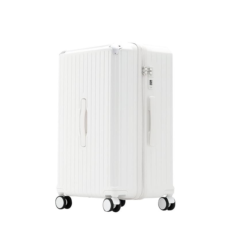 [bimiti] スーツケース 多機能 キャリーケース USBポート付き カップホルダー付き 隠しフック機能 大容量 耐衝撃 TSAローク搭載 360度回転 軽量 修学 泊まる 旅行 出張(ホワイト、 M (65L／4-7泊 1