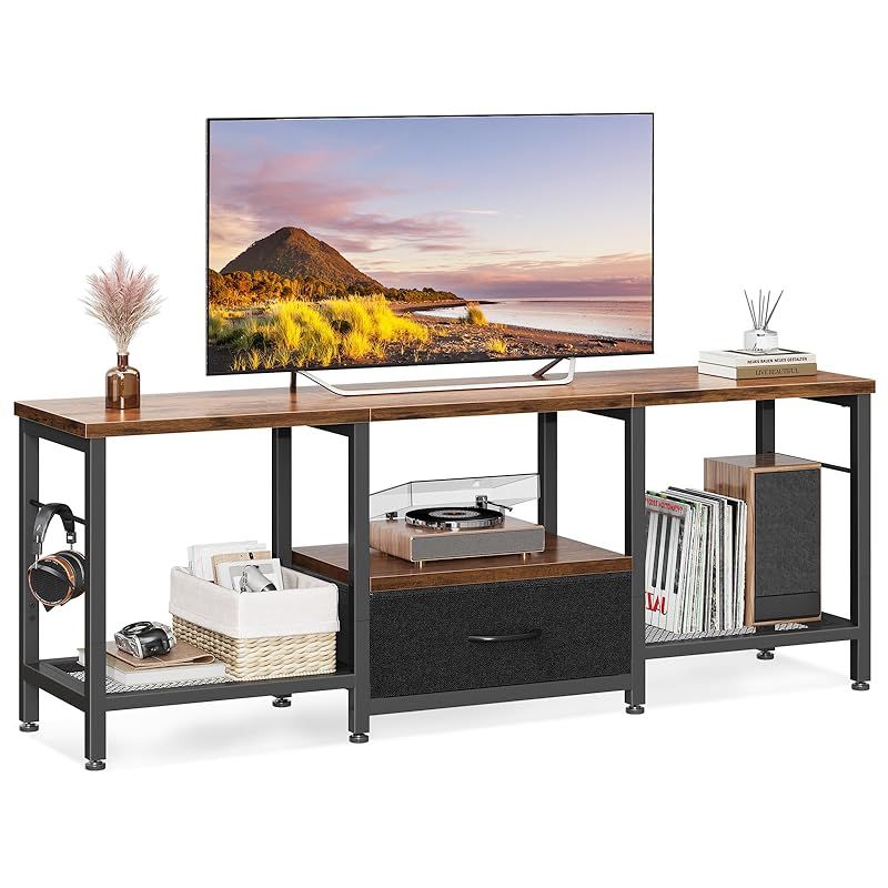 AODK テレビ台 47型対応 ローボード 幅120×奥行29×高さ50cm 簡単組立 耐荷重40kg 引き出し付き 脚付き (ビンテージ) 1