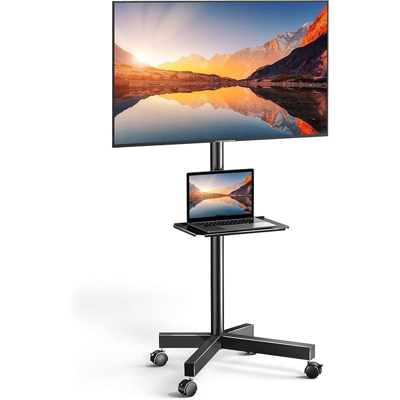 PERLEGEAR テレビスタンド キャスター付き 23～60インチ対応 ハイタイプ 耐荷重45kg 壁寄せ 移動式 高さ3段階調整 上＋10° ／ 下-5°角度調整対応 VESA100×100～400×400mm 1