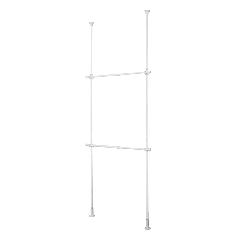 HEIAN SHINDO つっぱりハンガーラック 2段 壁面収納 伸縮 ホワイト 幅56~95cm 高さ200-275cm TNP-3 平安伸銅工業 1