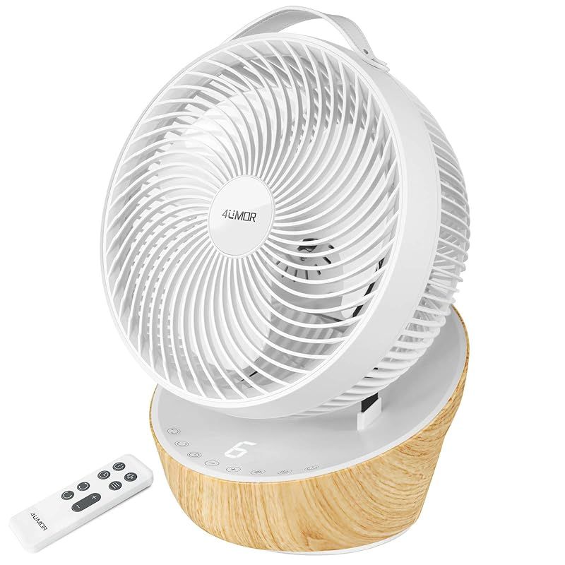 【節電対策に】4UMOR サーキュレーター DCモーター 扇風機 静音 冷房 パワフル リモコン付き 12段階風量 首振り タイマー 小型 空気循環(ホワイト) 1