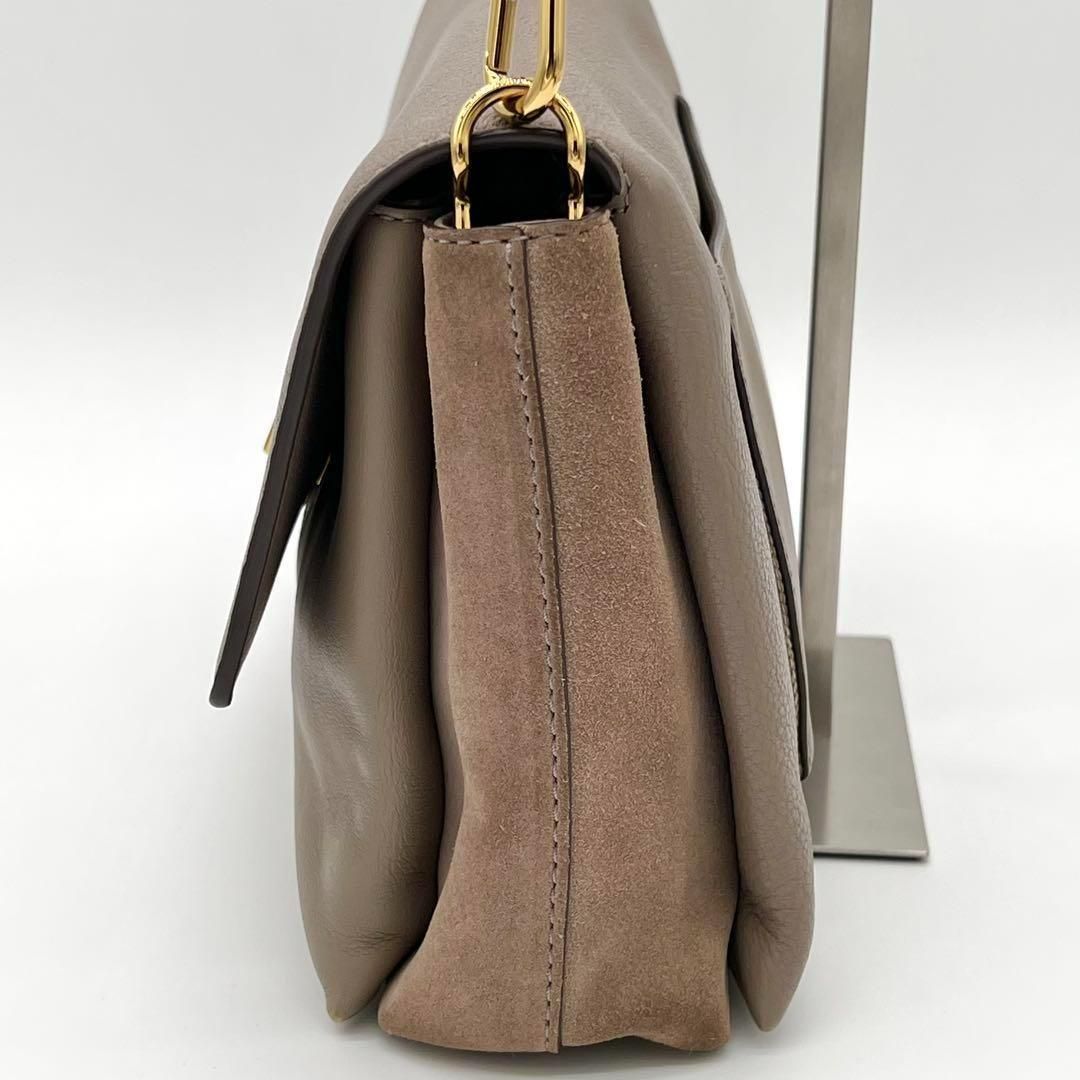 美品】ToryBurch キラ ターンロック ショルダーバッグ グレージュ 