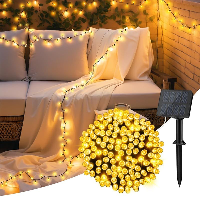 cshare LED Illuminated Light Solar LED String Light Solar Illuminated Light 5M 50LED Solar Light Outdoor IP65 Waterproof 8 Lighting Modes Fairy Light Christmas Tree Light Camping Garland Light 0