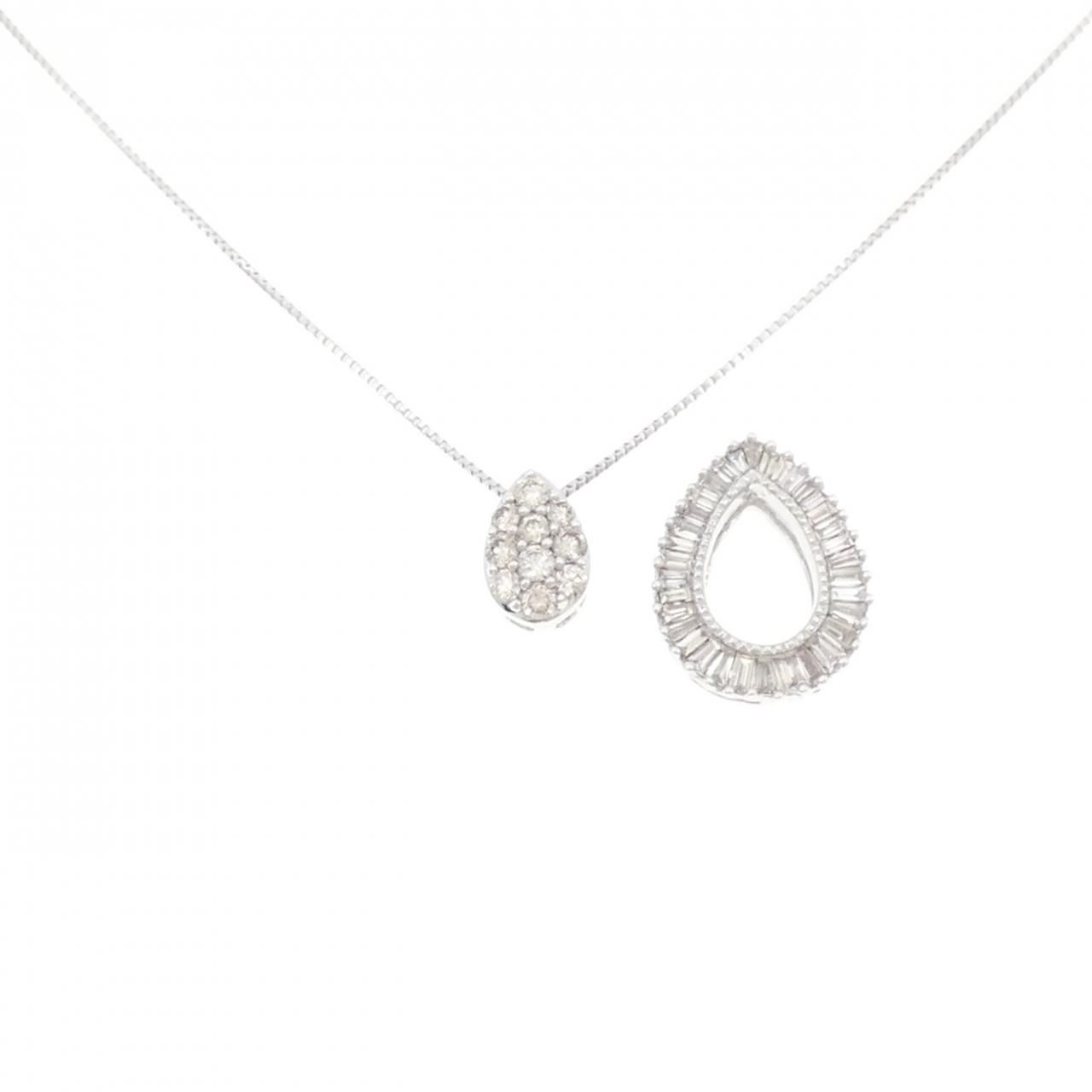 K18WG 2WAY ダイヤモンド ネックレス 0.18CT - メルカリ