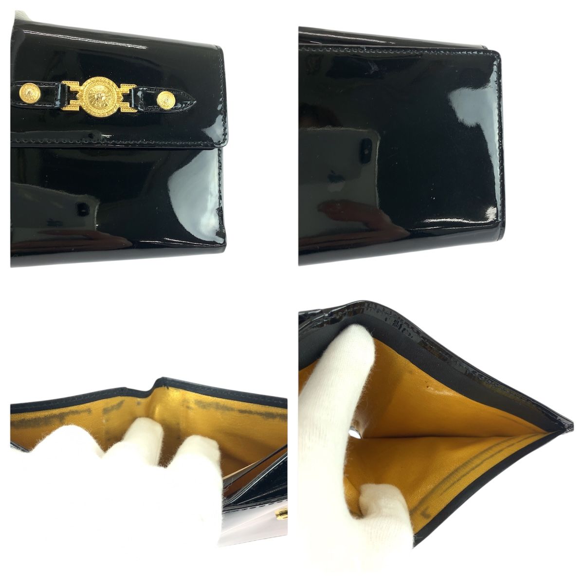 美品 VERSACE ヴェルサーチ サンバースト ブラック 黒 ゴールド金具