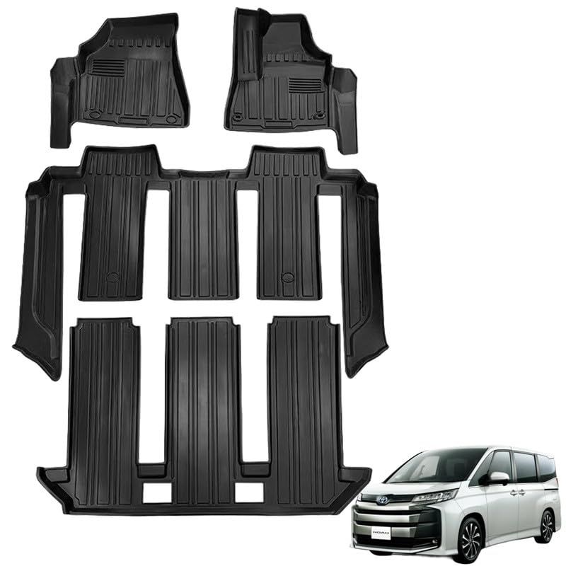 XALER トヨタヴォクシー ノア 90系 7人乗 ガソリン車 3Dフロアマット 2022年1月~現行 立体フロアマット オートマ用 前席2列目3列目 TPE素材 カスタムパーツ 防水 滑り防止 耐汚れ 消臭/抗菌効果 車種専用設計 カー用品 4PCS 0