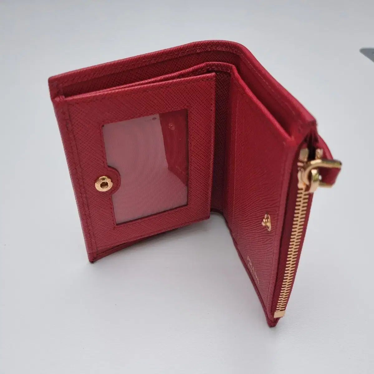 PRADA プラダ レッド サフィアーノ カードウォレット 二つ折り財布