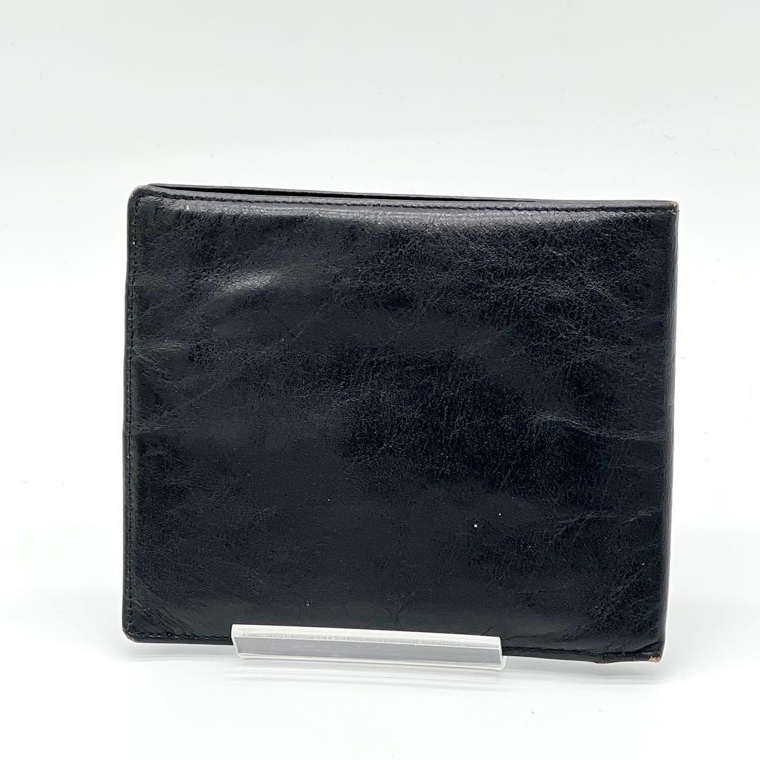 【美品】Dior 二つ折り財布 コンパクトウォレット ミニ財布 レザー 黒色