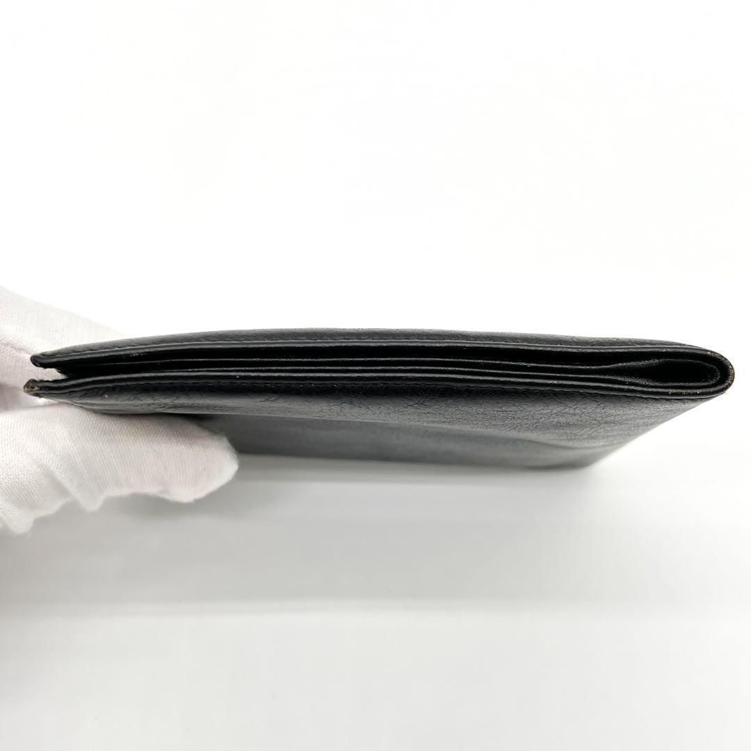 【美品】Dior 二つ折り財布 コンパクトウォレット ミニ財布 レザー 黒色