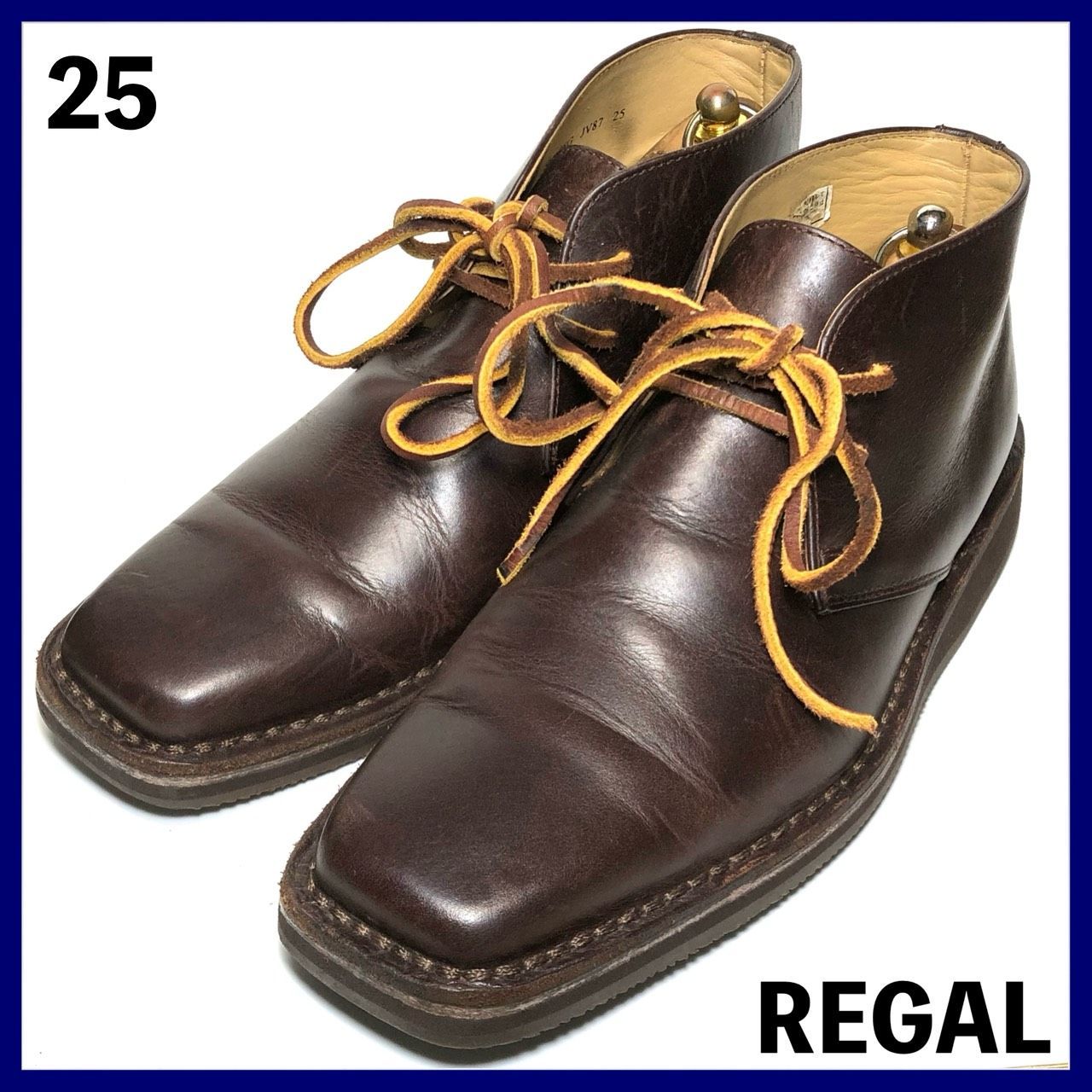 REGAL 25cm チャッカブーツ JV87 茶 ブラウン リーガル メンズ 革靴 本革 レザーシューズ *管理DE01