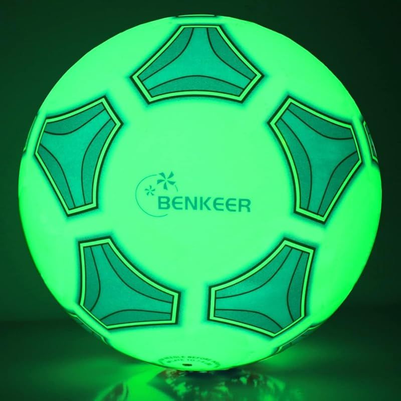 Benkeer 暗闇で光るサッカー-4号/5号サッカーボーイズや大人プレゼント-トラディショナル (4号球)