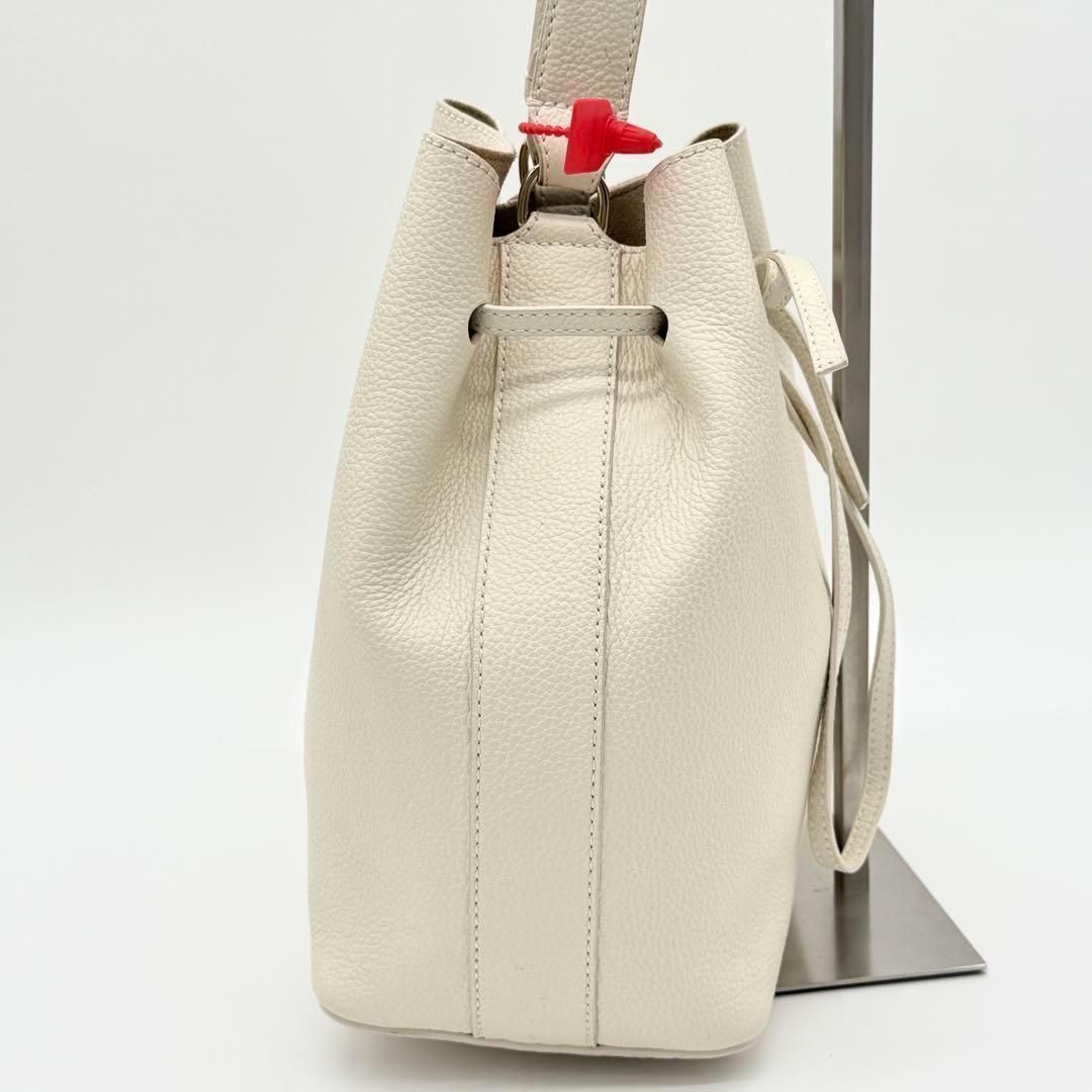 極美品】FURLA コスタンザ ハンドバッグ 2way バケツ型 アイボリー 