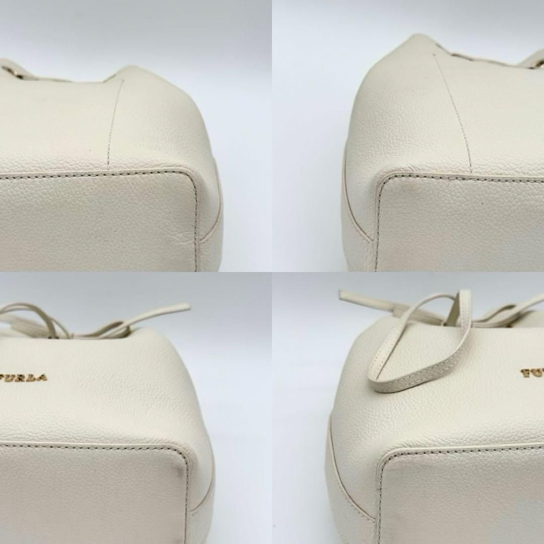 FURLA コスタンザ ハンドバッグ 2way バケツ型 レザー アイボリー 