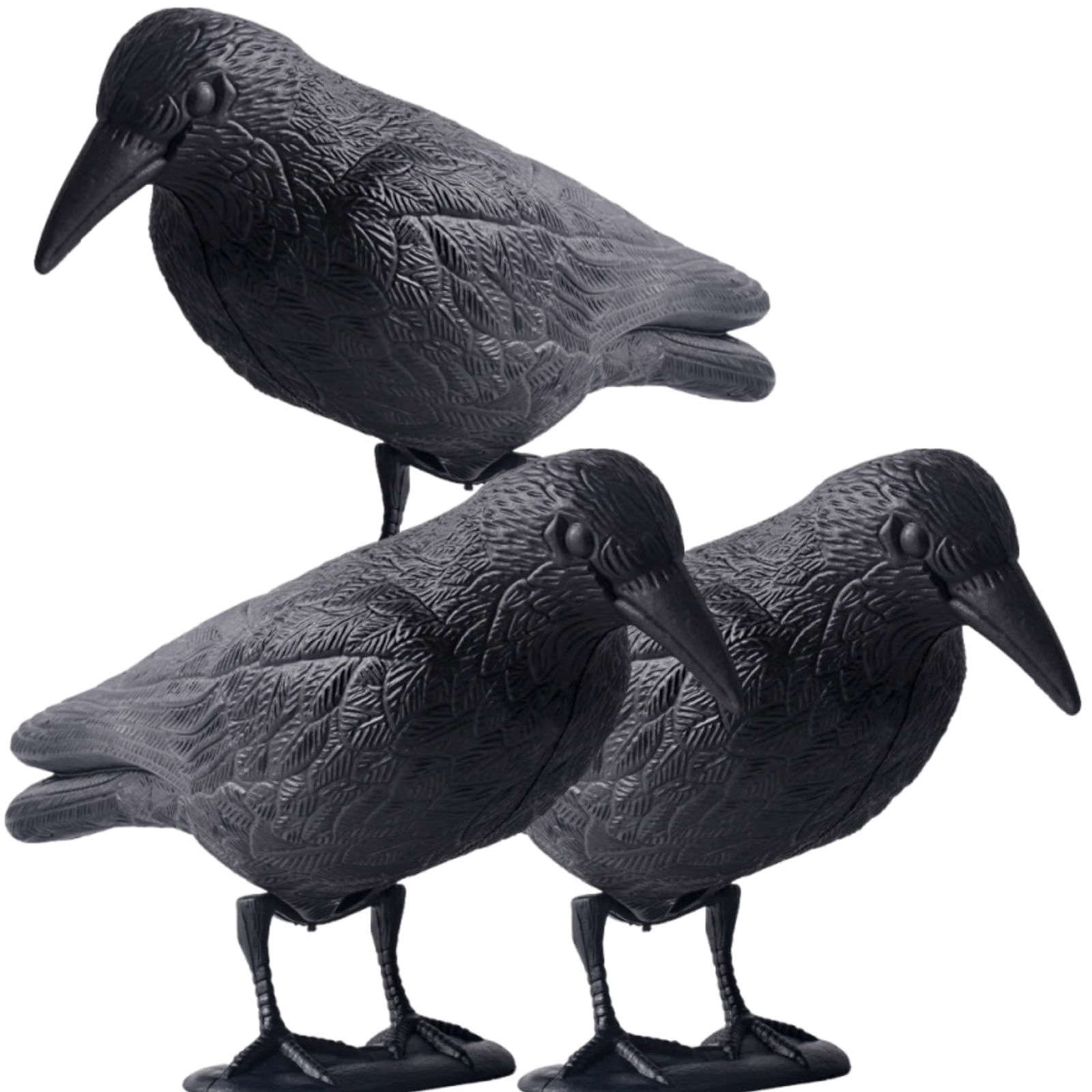 IMPACTオンライン カラス 撃退 対策 烏よけ 鳩よけ グッズ ベランダ 畑 吊り下げ 置物 (3羽) [3羽]