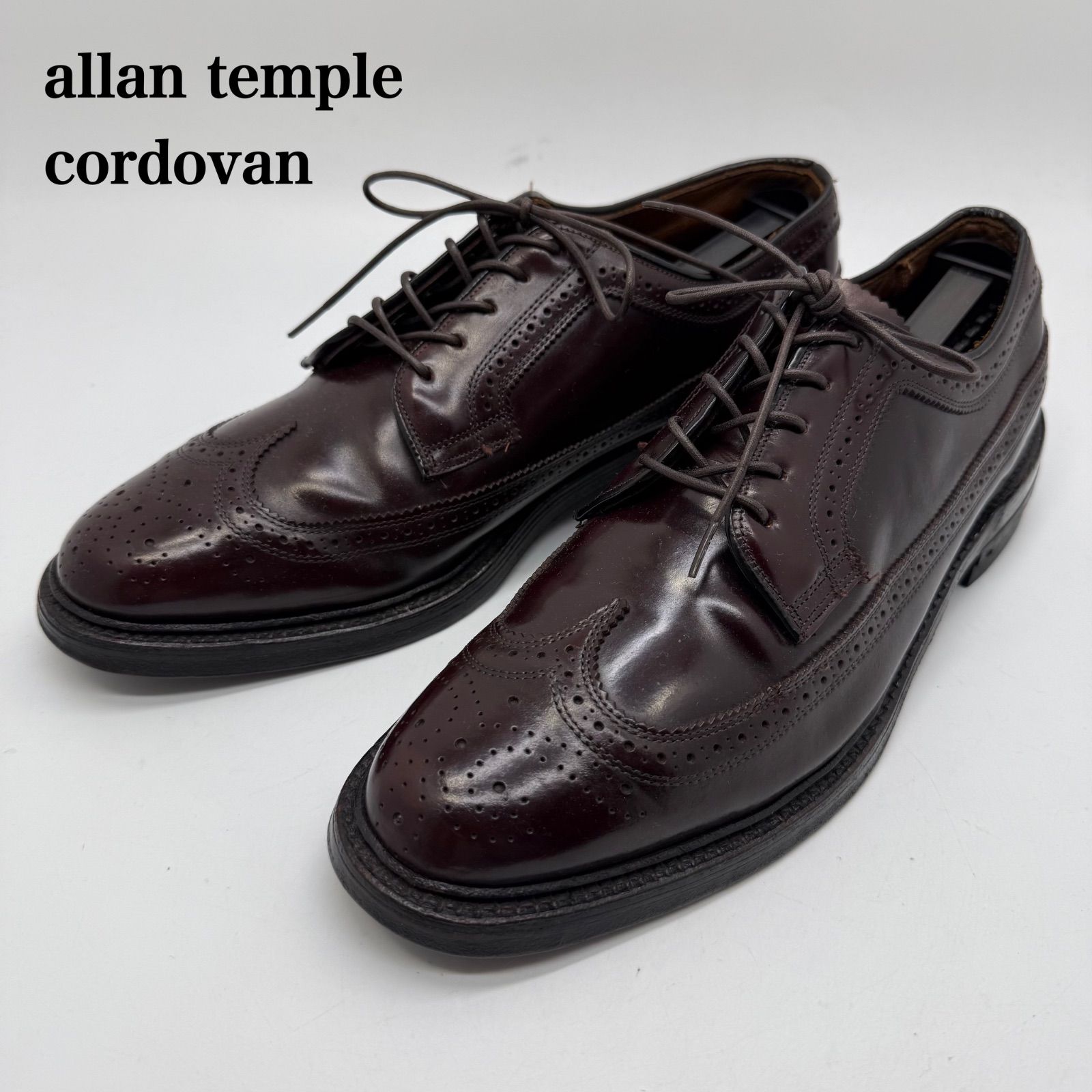 ALLAN TEMPLE IMPERIAL vintage cordovan leather shoes アランテンプル インペリアル 希少 コードバン ウィングチップ 革靴 馬革 ヴィンテージ 高級