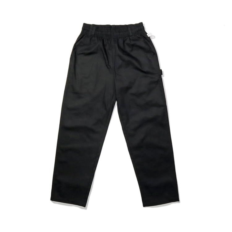 新品 [COOKMAN] 正規品 カーペンターズパンツ Carpenter's Pants ブラック クリーム デニム ヒッコリー ベルトループ ハンマーループ付 (XL Black)