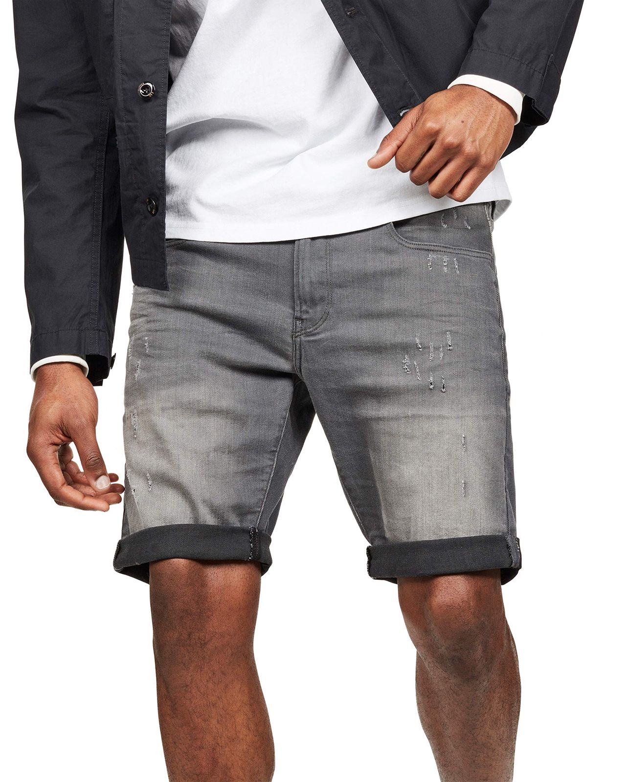 新品 [ジースターロゥ] メンズ デニム ショートパンツ スリムフィット ストレッチ 3301 Slim Short