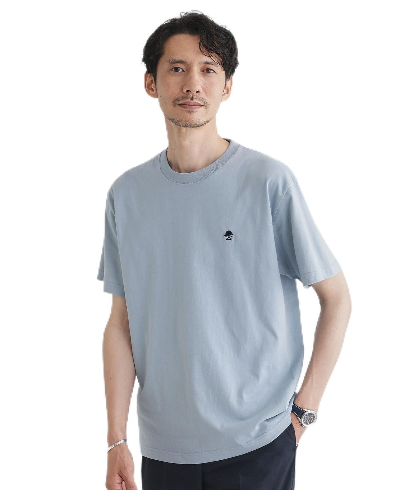 新品 [タケオキクチ] LIMITED ワンポイント刺繍 半袖Tシャツ ブルー（092） 02（M）