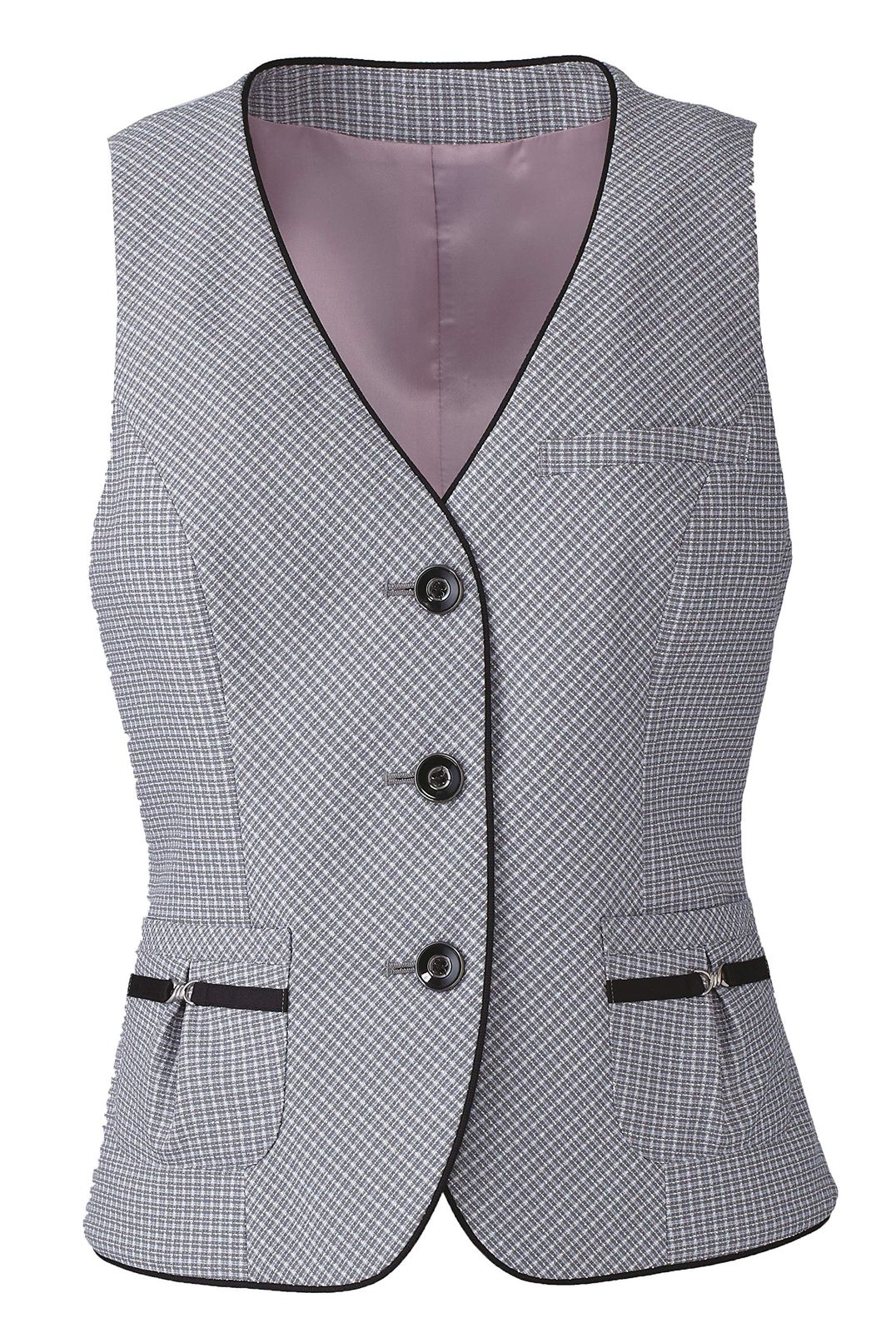新品 [カーシーエンジョイ] ENJOY EAV531 GRAPH TWEED CHECK ベスト グレーチェック 17