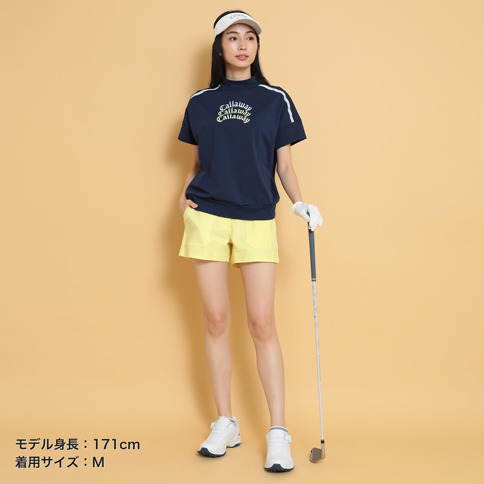 新品 [キャロウェイ] レディース ショートパンツ (8WAYストレッチ・裏クール) / ゴルフ / C25127201 1061_イエロー M