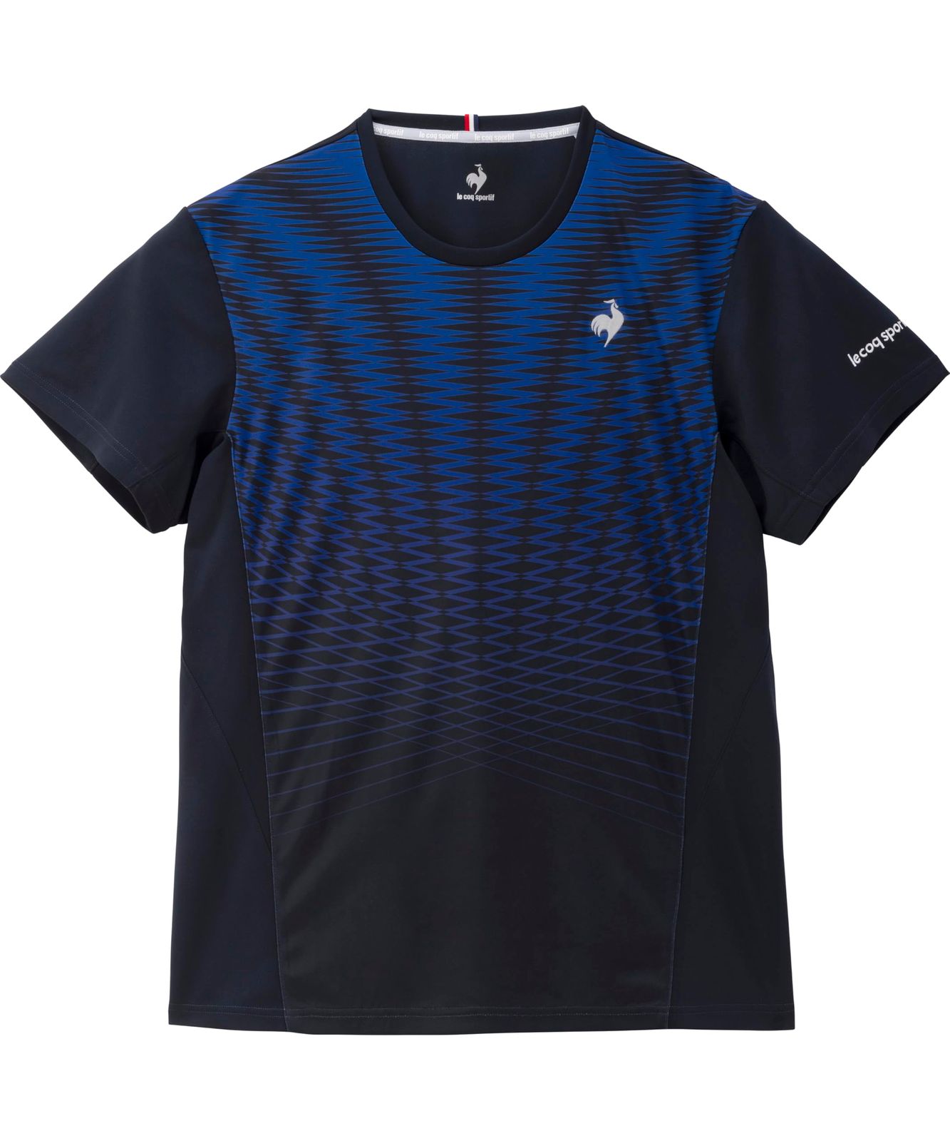 新品 [ルコックスポルティフ] 半袖ゲームシャツ Tシャツ グラフィックゲームシャツ テニス 吸汗速乾 UV CUT(UPF50+) 遮熱 クーリング(効果) SUNSCREEN JTA公認 ネイビー(LN4FHT11M)