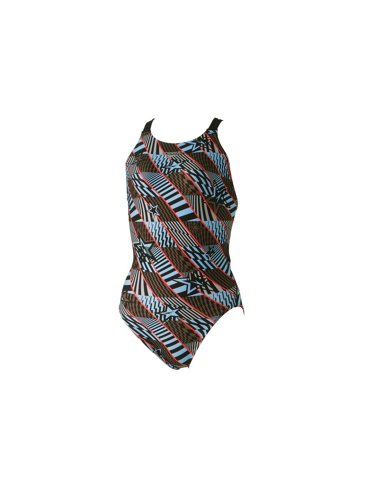 新品 Speedo(スピード) 競泳用トレーニング水着 Boom Geometric TurnS Suit ブーンジオメトリックターンズスーツ レディース STW02403 ブラック/ブルー S