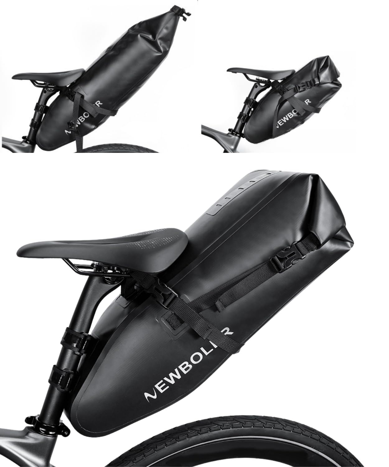 荷物に合わせて拡張 サドルバッグ 自転車 バッグ 7L-13L 防水 ツーリングバッグ サドルバック ロードバイク リア グッズ クロスバイク ドリンクホルダー (サドルバッグ2) [サドルバッグ2]