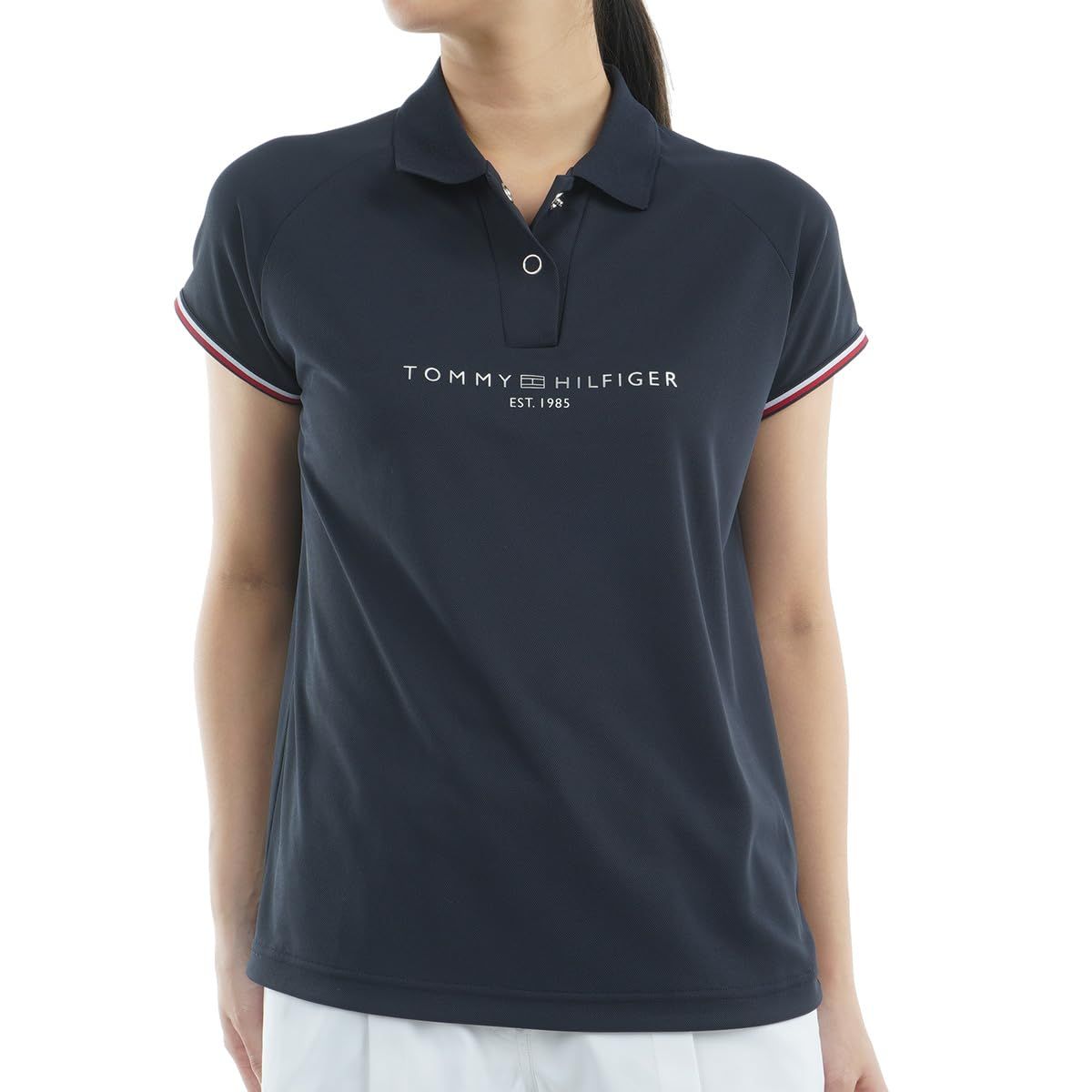 新品 TOMMY HILFIGER GOLF(トミーヒルフィガー ゴルフ) フロントロゴ フレンチスリーブポロシャツ THLA511