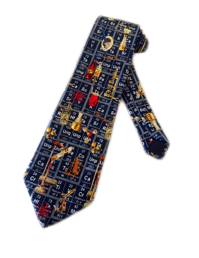 新品 Steven Harris周期表タイ化学科学ネクタイ-メンズ-ワンサイズネクタイ。 ネイビーブルー