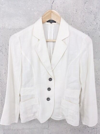 ◇ 7-IDconcept. セブンアイディコンセプト 3B 薄手 八分袖 テーラード ジャケット 38 ホワイト * 1002799862455 【中古】 【1002799862455】