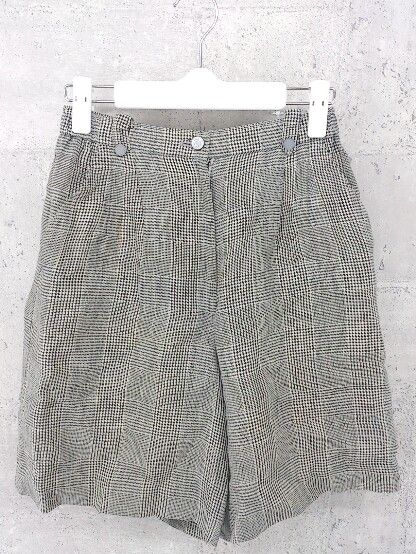 ◇ DAKS ダックス グレンチェック ハーフ パンツ S ブラック * 【1002799904742】