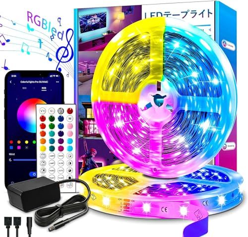 【IYGLKD】LEDテープライト 30M 調光調色 RGB音楽連動 LEDテープ アプリと44キーリモコン（付き）制御 led strip light 1600万色 led lights 間接照明 おしゃれ クリスマス 新年 パーティー雰囲気装飾 国内発送