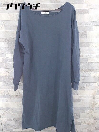 ◇ sonny label スリット 長袖 ロング トレーナー ワンピース サイズF ネイビー レディース 【中古】 【1104020011615】