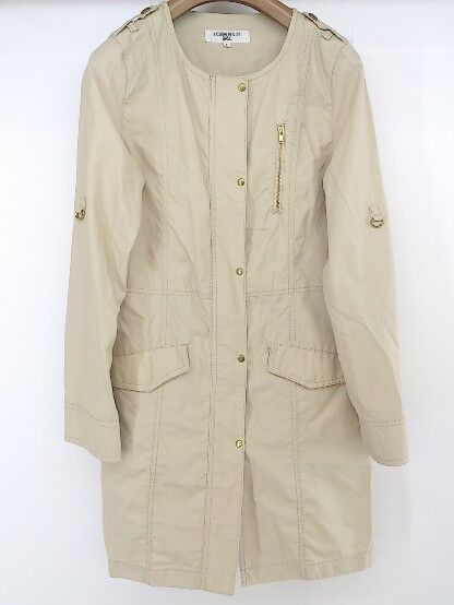 ◇ NATURAL BEAUTY BASIC 長袖 ノーカラー ジャケット サイズS ライトベージュ レディース P 【中古】 【1208260015355】