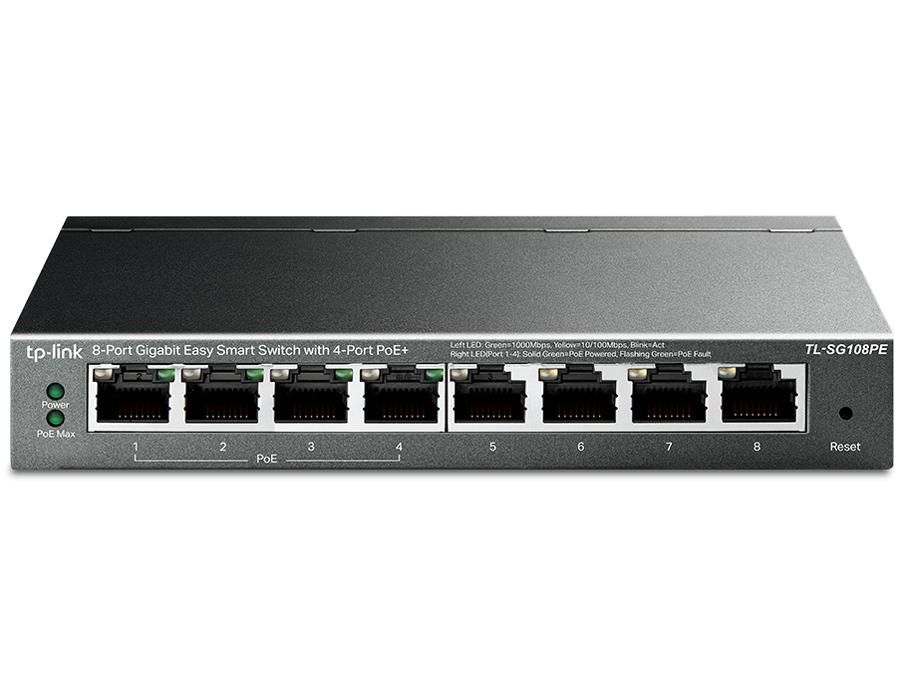 【新品・2営業日で発送】TP-LINK 8ポート ギガビット PoE(4ポート)イージースマート スイッチ(TL-SG108PE(UN))
