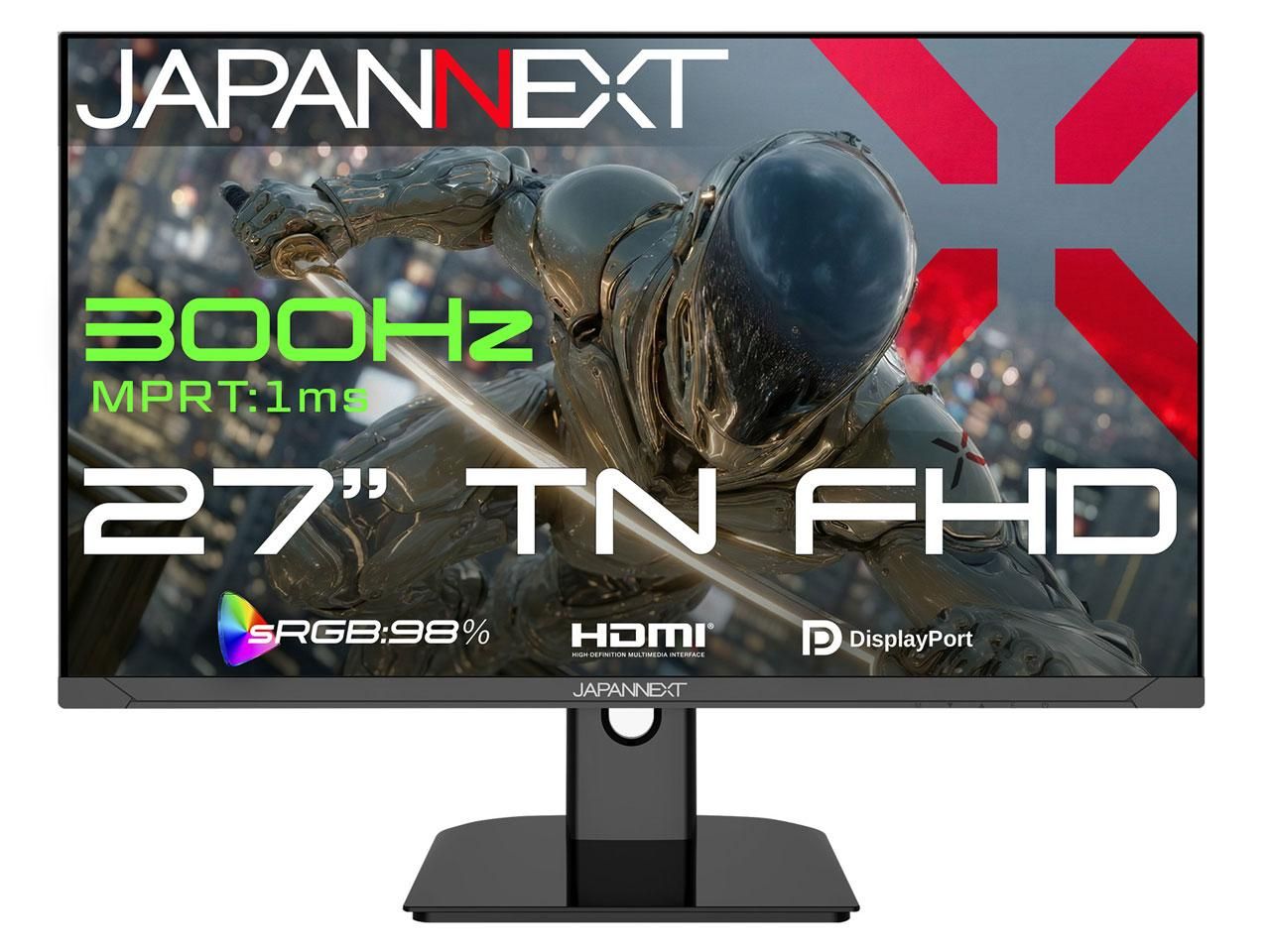 【新品・3営業日で発送】JAPANNEXT ゲーミング液晶ディスプレイ 27型／1920×1080／HDMI×2、DP×2／ブラック／スピーカー有／2年保証