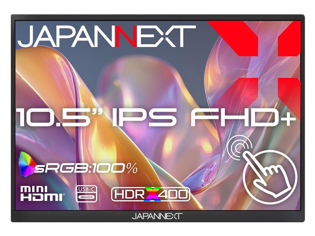 【新品・3営業日で発送】JAPANNEXT タッチパネル液晶ディスプレイ 10.5型／1920×1280／miniHDMI×1、USB-C×2／ブラック／スピーカー有／2年保証